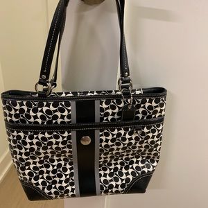 Black and white coach bag